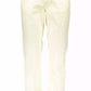 Elegant White Stretch Cotton Trousers