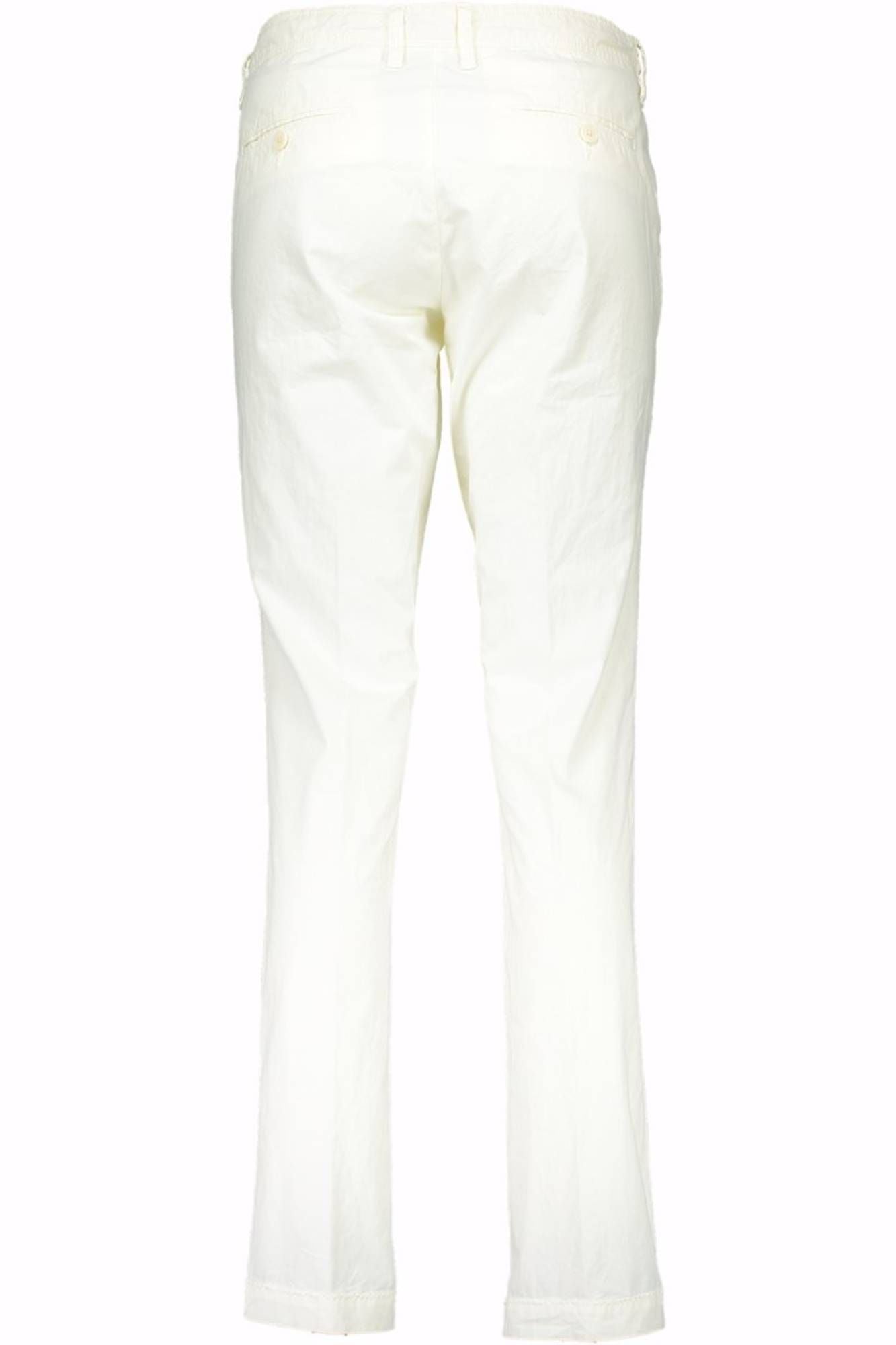 Chic White Cotton Trousers with Logo Detail