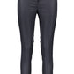 Chic Blue Wool Trousers with Contrasting Details