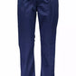 Chic Blue Cotton Stretch Trousers