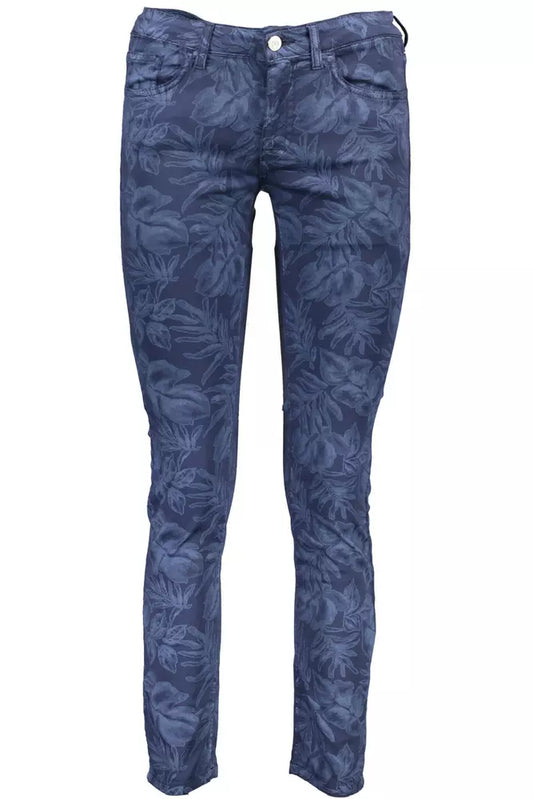 Chic Blue Cotton Blend Trousers