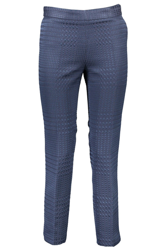 Chic Blue Contrasting Detail Trousers