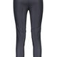 Chic Blue Wool Trousers with Contrasting Details