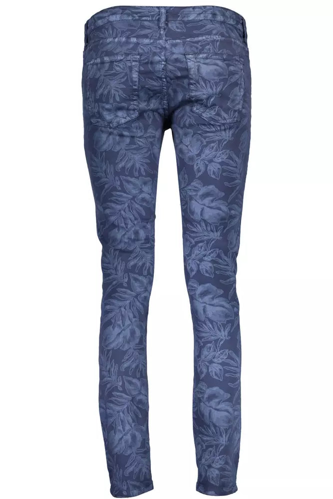 Chic Blue Cotton Blend Trousers