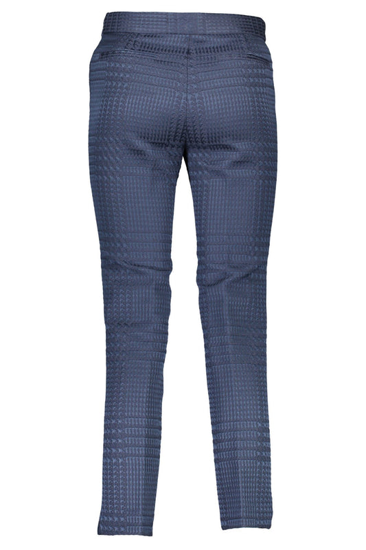 Chic Blue Contrasting Detail Trousers