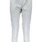 Chic Gray Elastic Waisted Trousers with Logo
