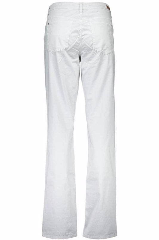 Chic Gray Cotton Trousers with Iconic Logo Detail