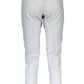 Chic Gray Elastic Waisted Trousers with Logo