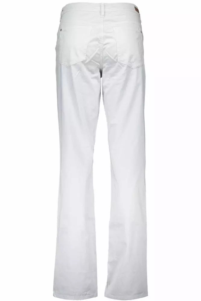 Chic Gray Stretch Cotton Trousers