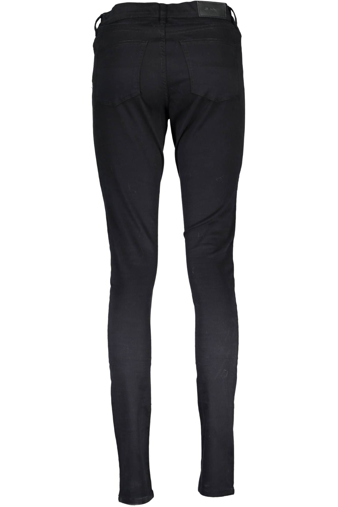 Chic Black Cotton Trousers with Logo Detail