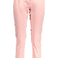 Chic Pink Cotton Trousers With Logo Detail