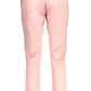 Chic Pink Cotton Trousers With Logo Detail