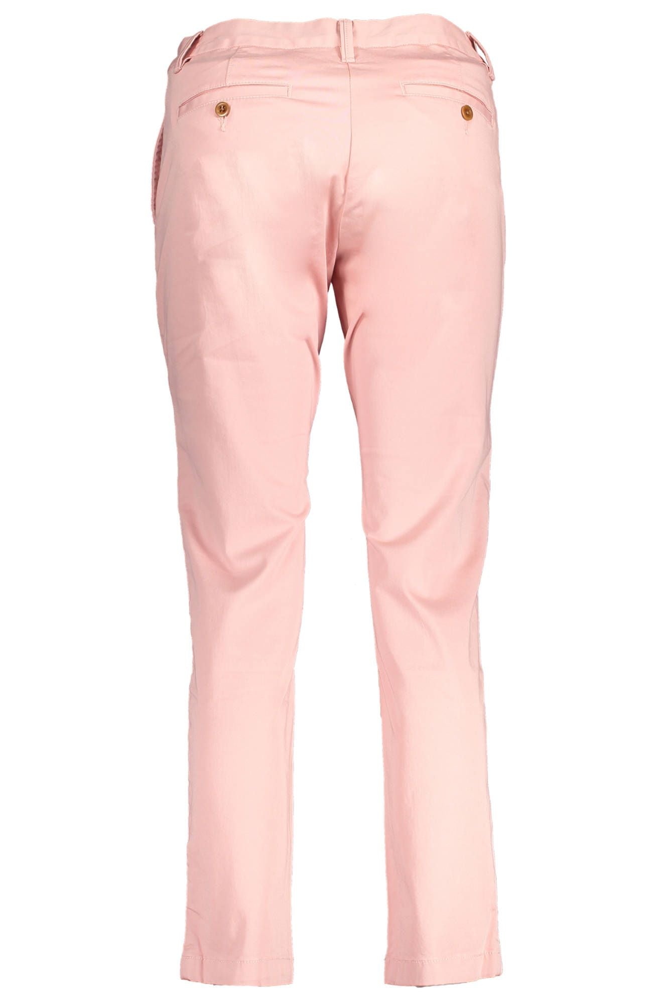 Chic Pink Cotton Trousers With Logo Detail