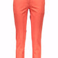 Chic Red Cotton Trousers with Classic Logo