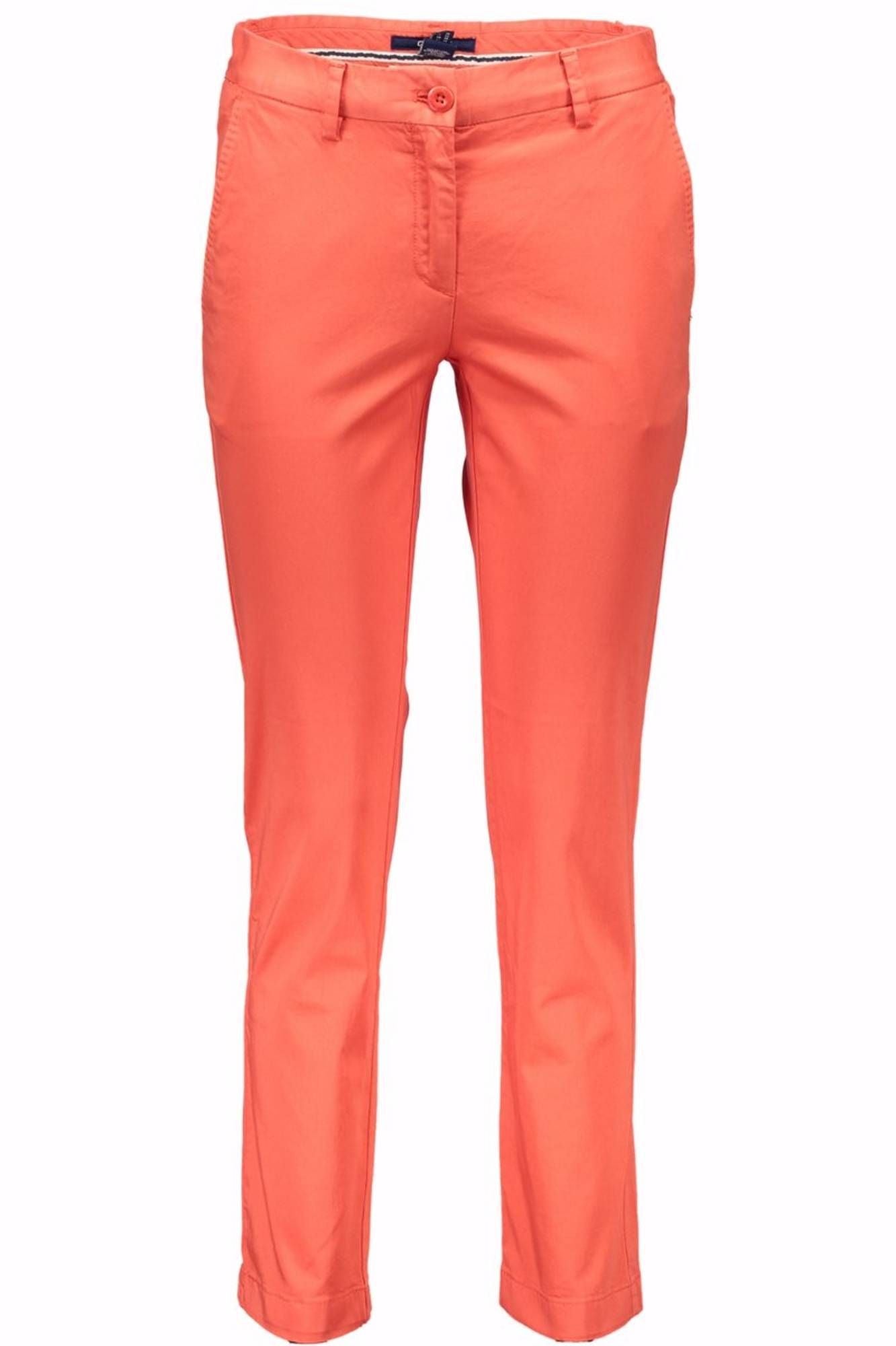 Chic Red Cotton Trousers with Classic Logo