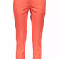 Elegant Red Cotton Stretch Trousers