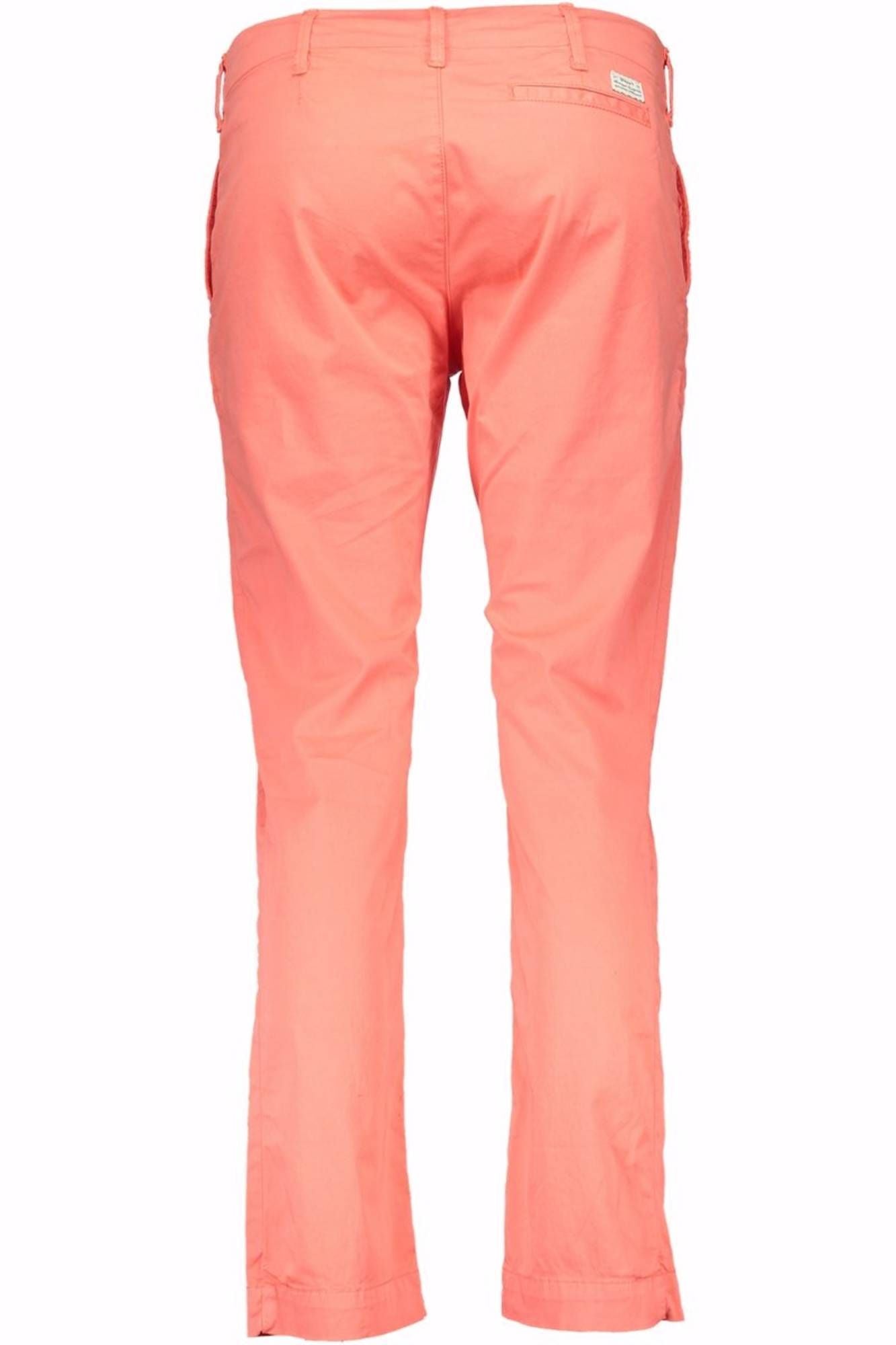 Chic Red Cotton Trousers with Logo Detail