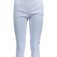 Chic Light Blue Cotton Capris with Side Zip
