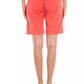 Chic Red Cotton Blend Trousers
