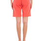 Chic Red Cotton Shorts with Classic Logo Detail