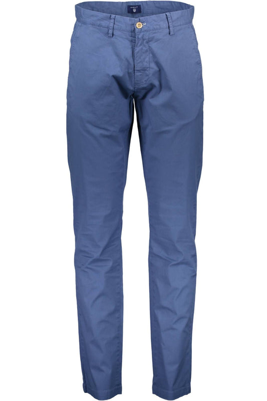 Chic Light Blue Cotton Trousers