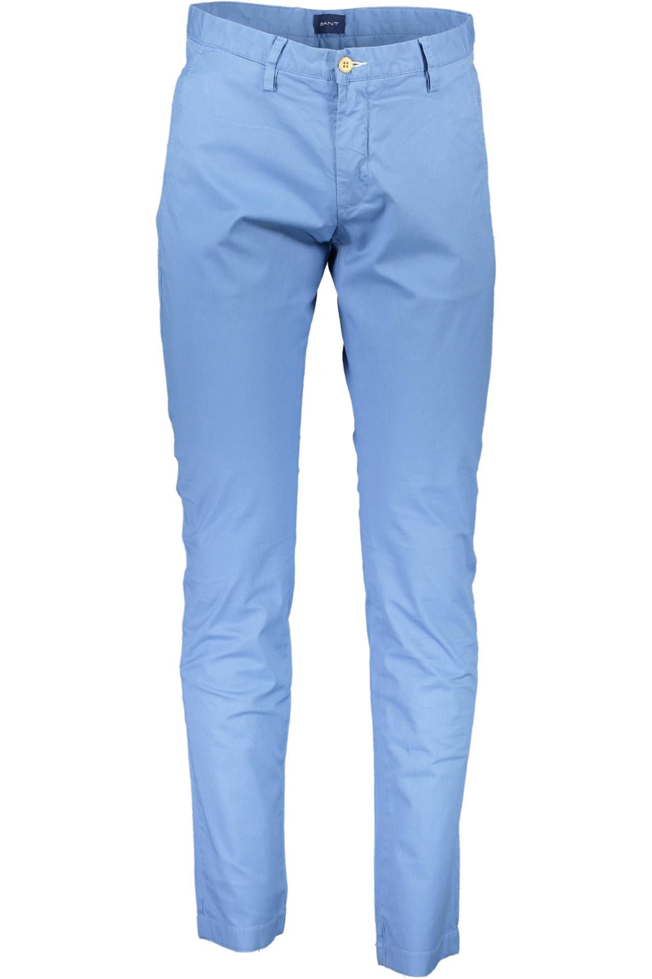 Chic Light Blue Cotton Trousers