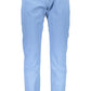 Elegant Light Blue Cotton Trousers