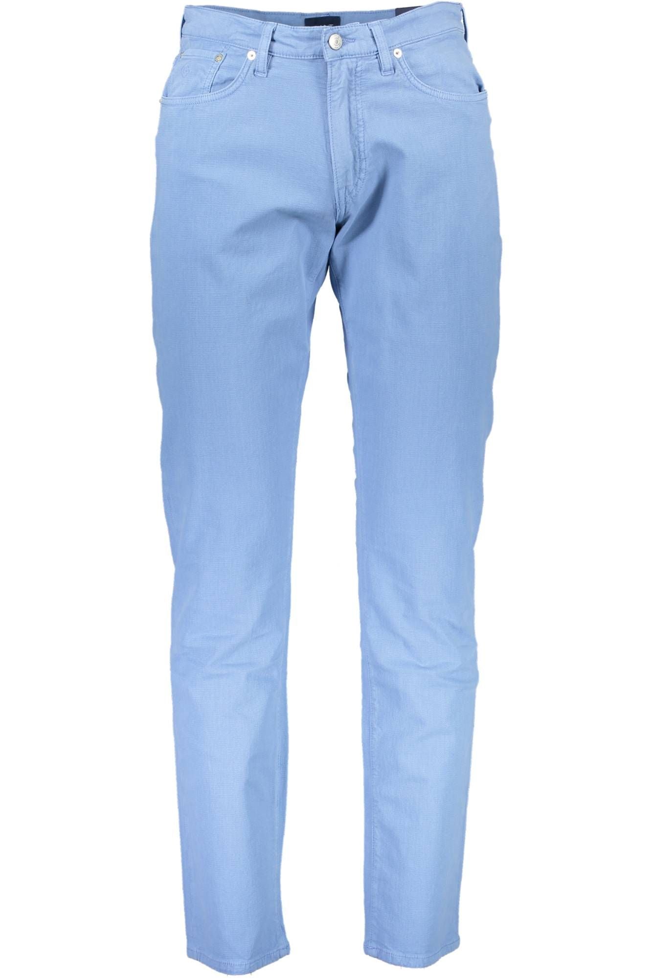 Elegant Light Blue Cotton Trousers