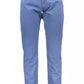 Elegant Light Blue Cotton Stretch Trousers