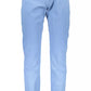 Sleek Light Blue Stretch Cotton Trousers