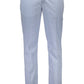 Chic Light Blue Cotton Trousers with Logo Detail