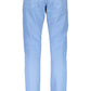 Elegant Light Blue Cotton Trousers