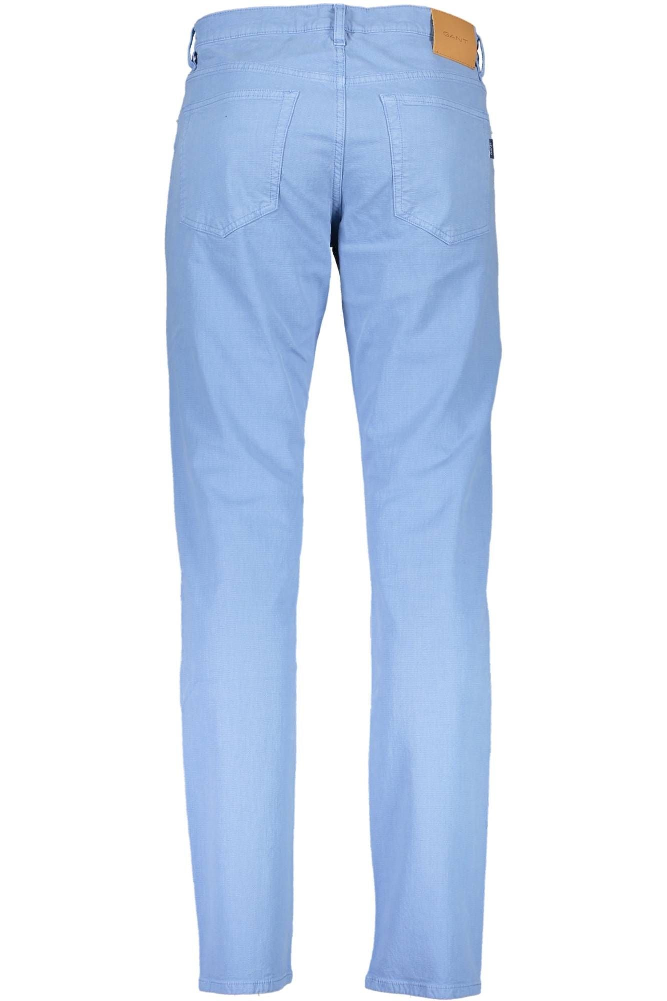 Elegant Light Blue Cotton Trousers