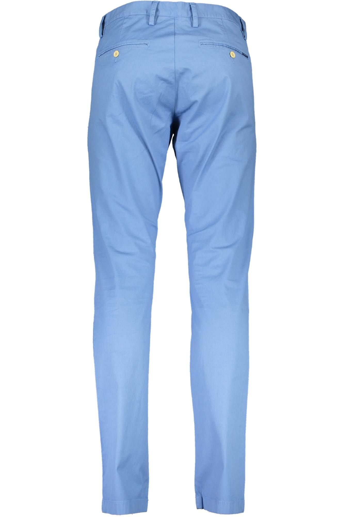 Chic Light Blue Cotton Trousers