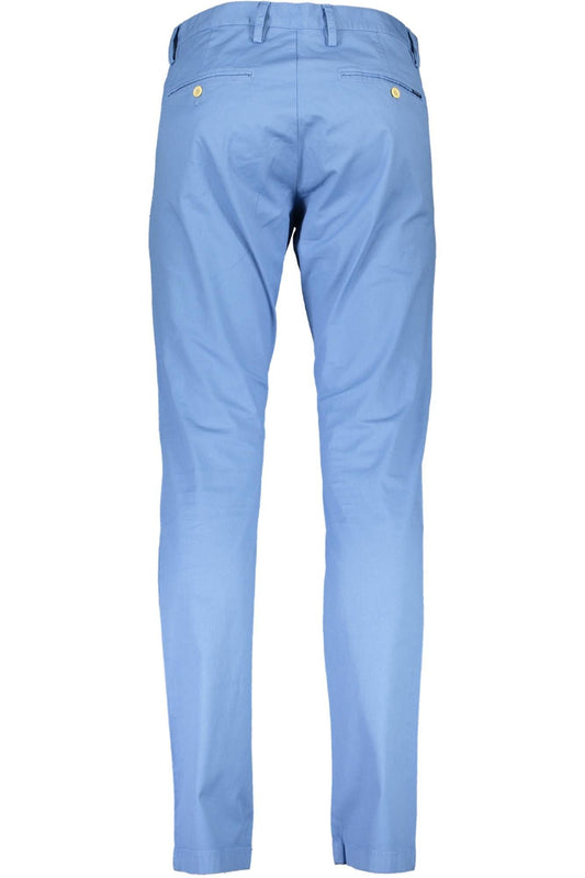 Chic Light Blue Cotton Trousers