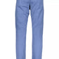 Elegant Light Blue Cotton Stretch Trousers