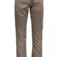 Chic Beige Tubular 5-Pocket Cotton Pants