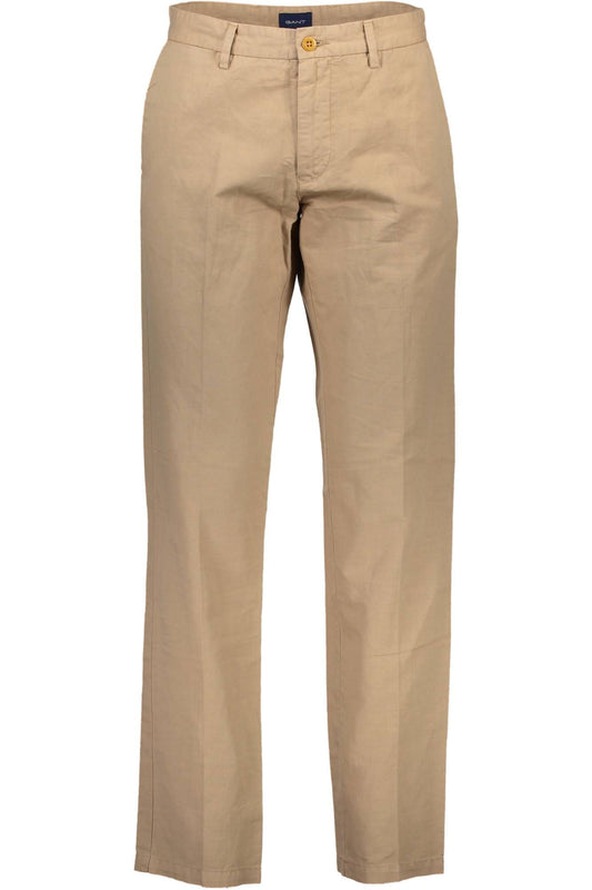 Chic Beige Cotton Trousers for Men