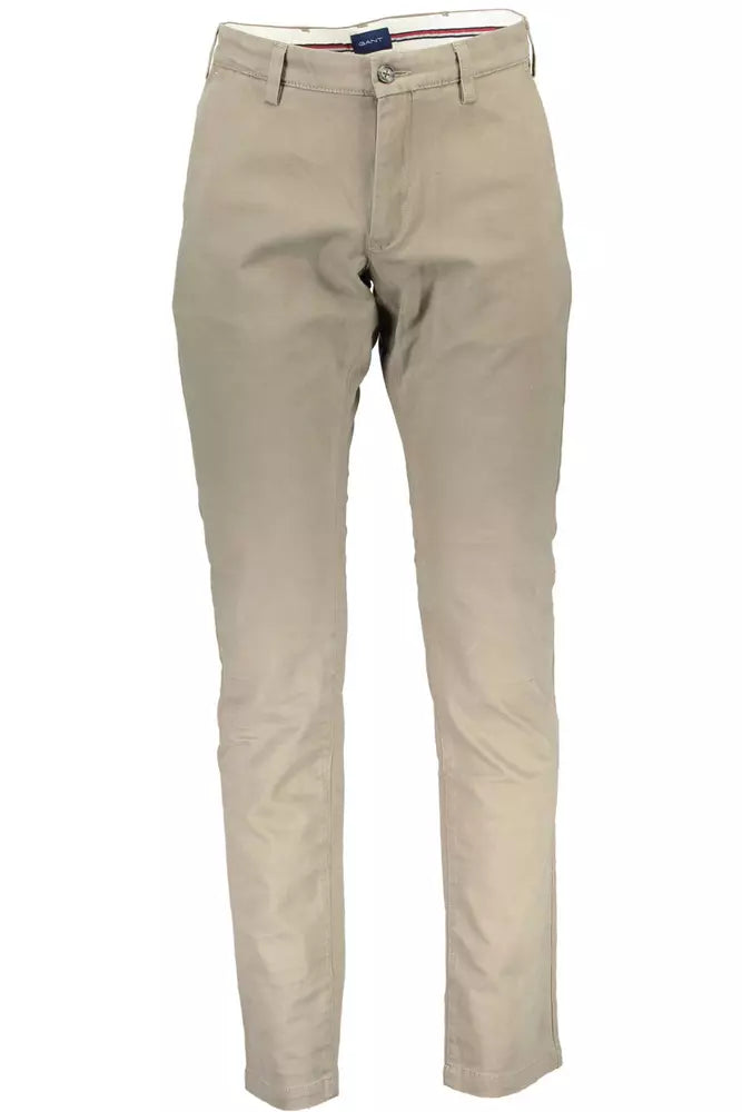 Chic Beige Cotton Blend Trousers