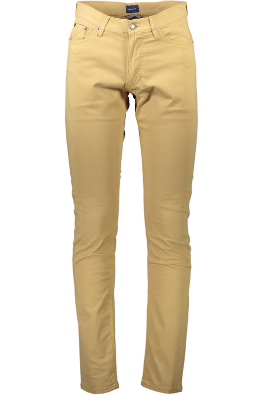 Chic Beige Cotton Trousers for Men