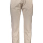 Chic Beige Cotton Trousers with Classic Logo