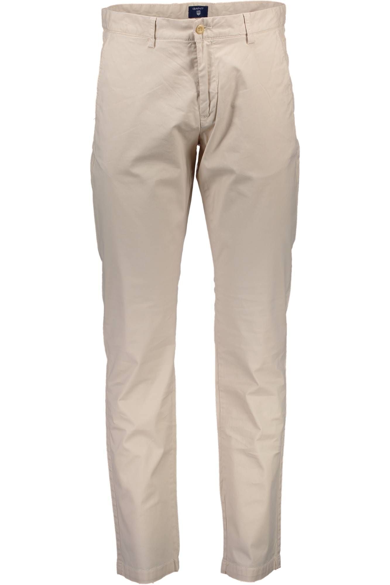 Chic Beige Cotton Trousers with Classic Logo