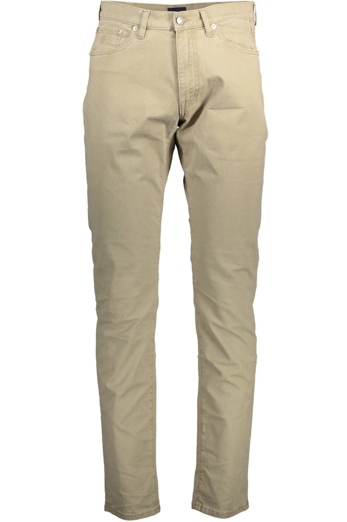 Chic Beige Slim-Fit Trousers with Stretch