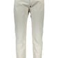 Chic Beige Cotton Trousers with Iconic Logo Detail