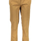 Elegant Beige Cotton Trousers with Logo Detail