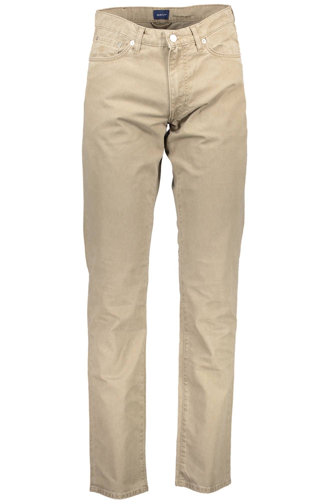 Chic Beige Cotton 5-Pocket Trousers