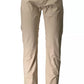 Elegant Beige Cotton Stretch Trousers