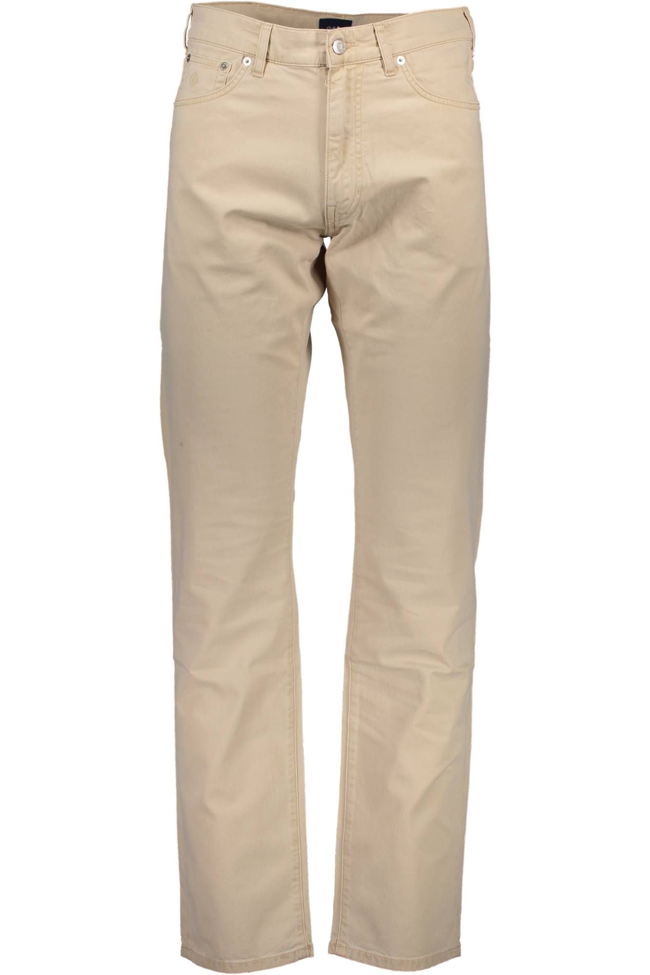 Chic Beige Cotton Trousers with Classic Logo