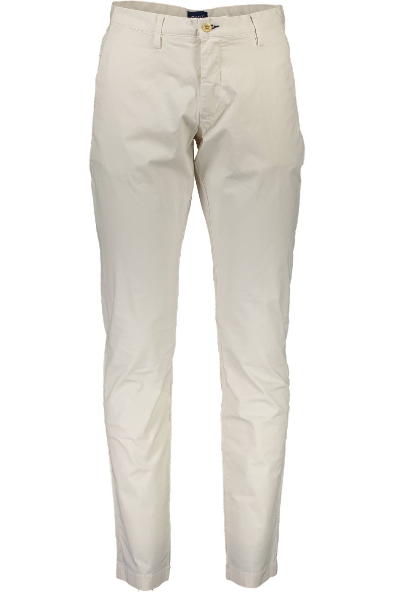 Beige Four-Pocket Cotton Trousers For Men