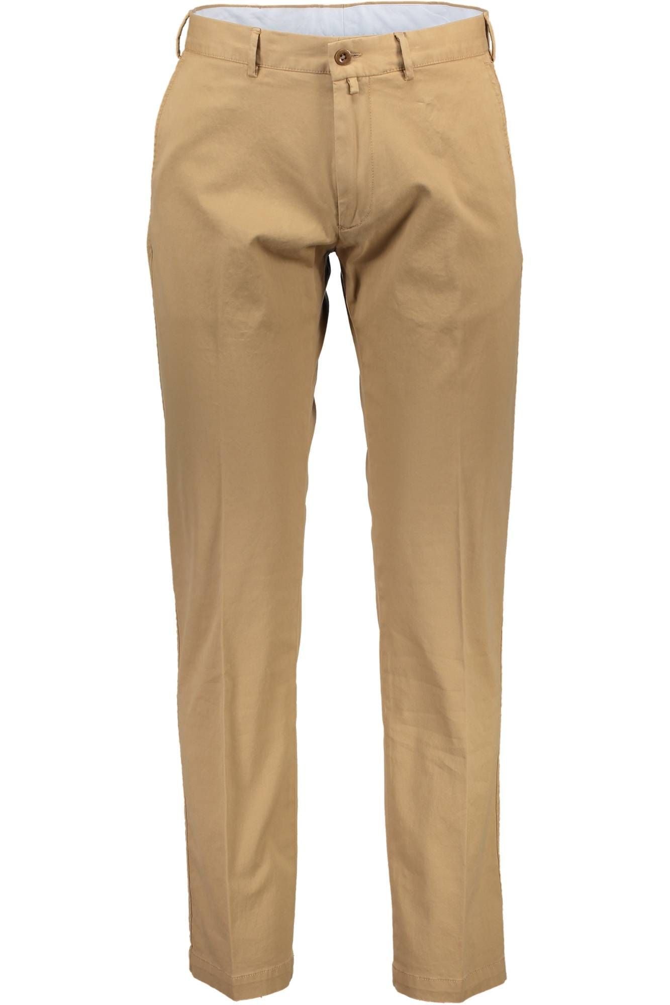 Chic Beige Cotton Stretch Trousers